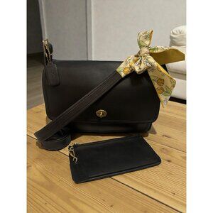 VTG Coach Pocket Bag 9875 Skinny Case 7170 Bundle Black Leather Brass 90s USA